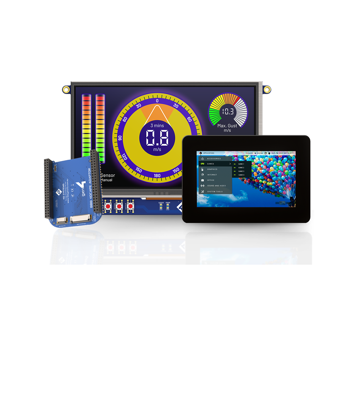 4D Systems touchscreen displays designed for BeagleBone Black