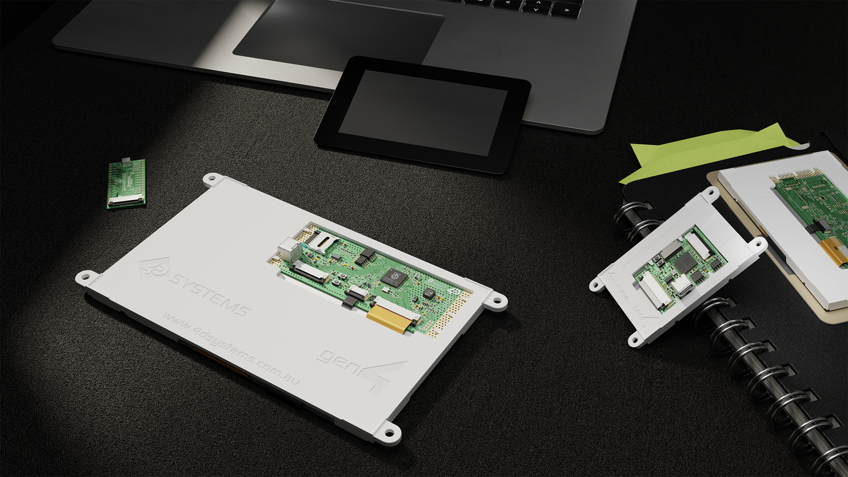 4D Systems gen4-RP2350 intelligent display modules powered by the Raspberry Pi RP2350 microcontroller