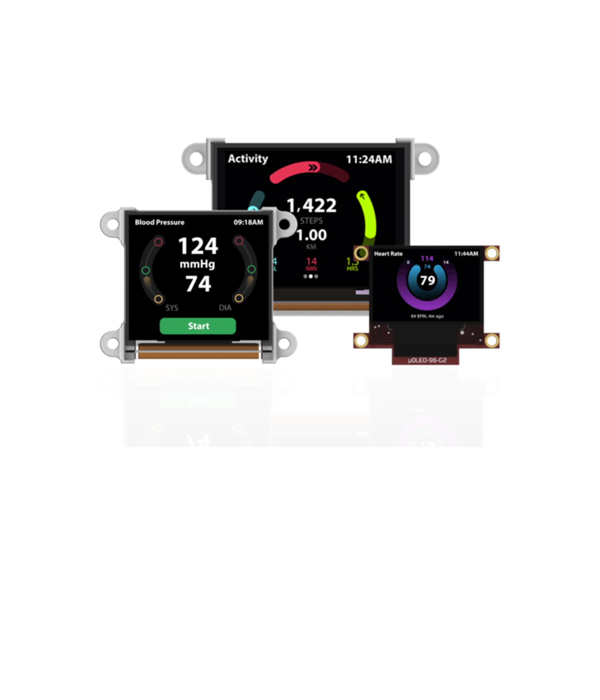 4D Systems microOLED intelligent display modules powered by PIXXI processor
