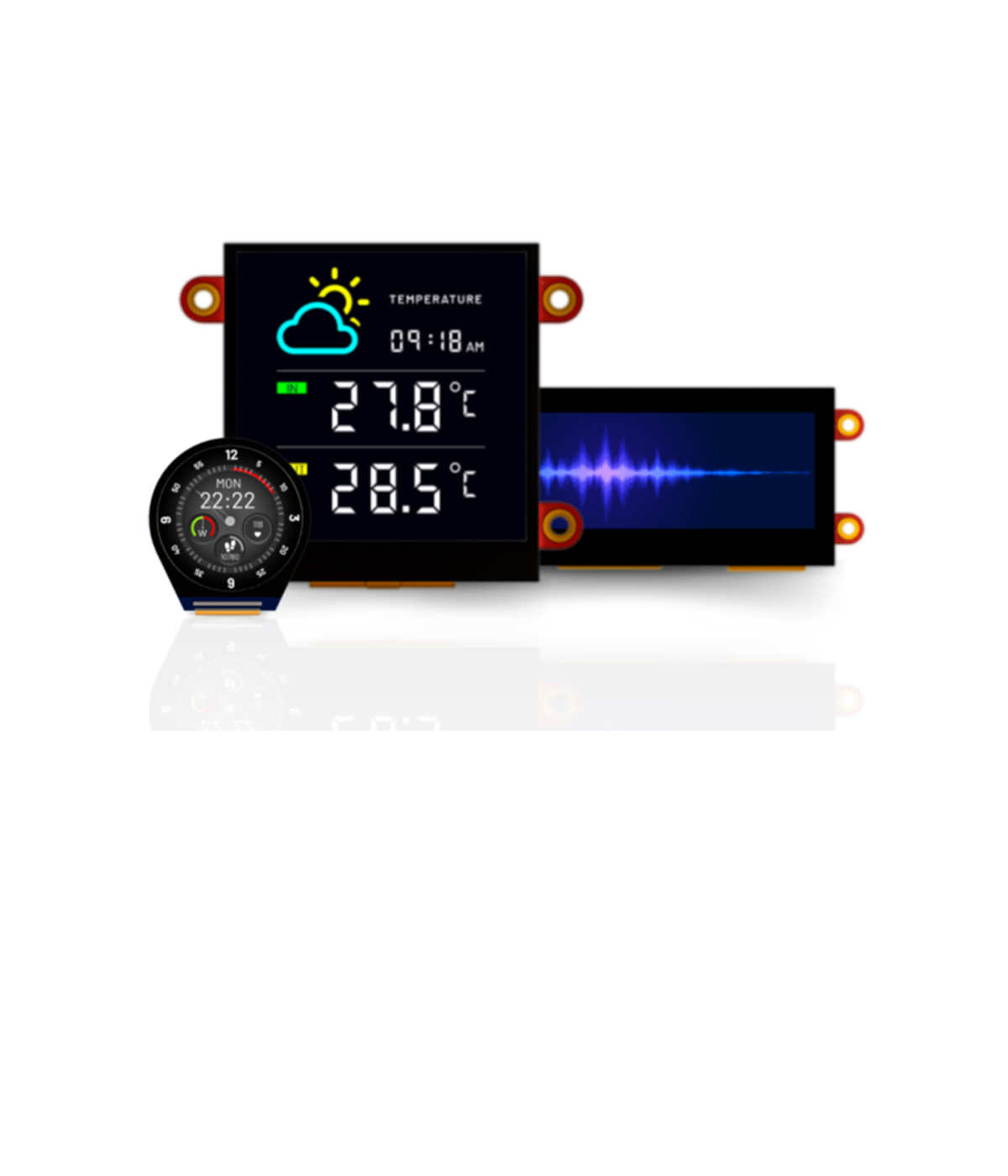 4D Systems pixxiLCD intelligent display modules powered by PIXXI processor