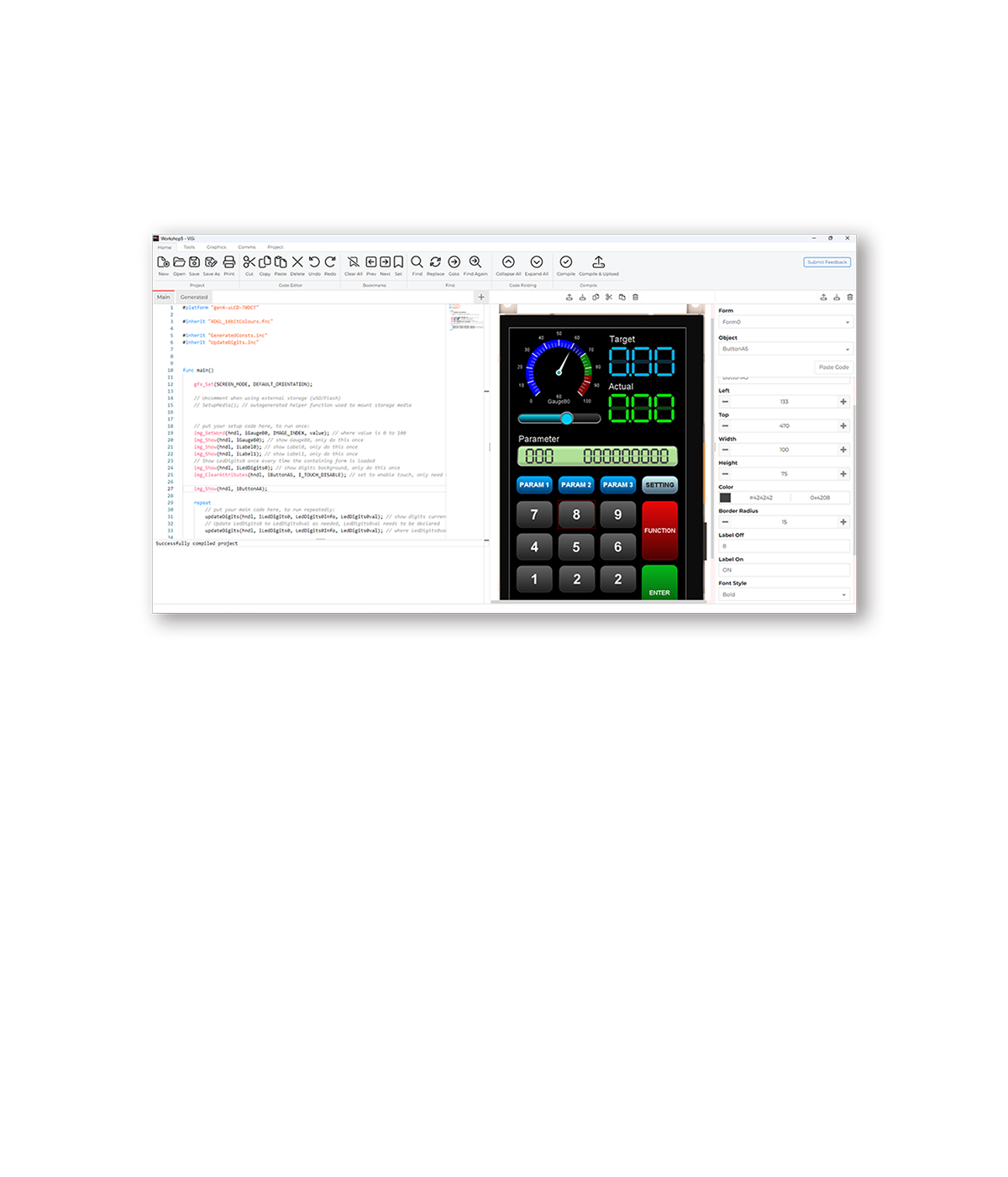 4D Systems Workshop5 UI interface for intelligent display development