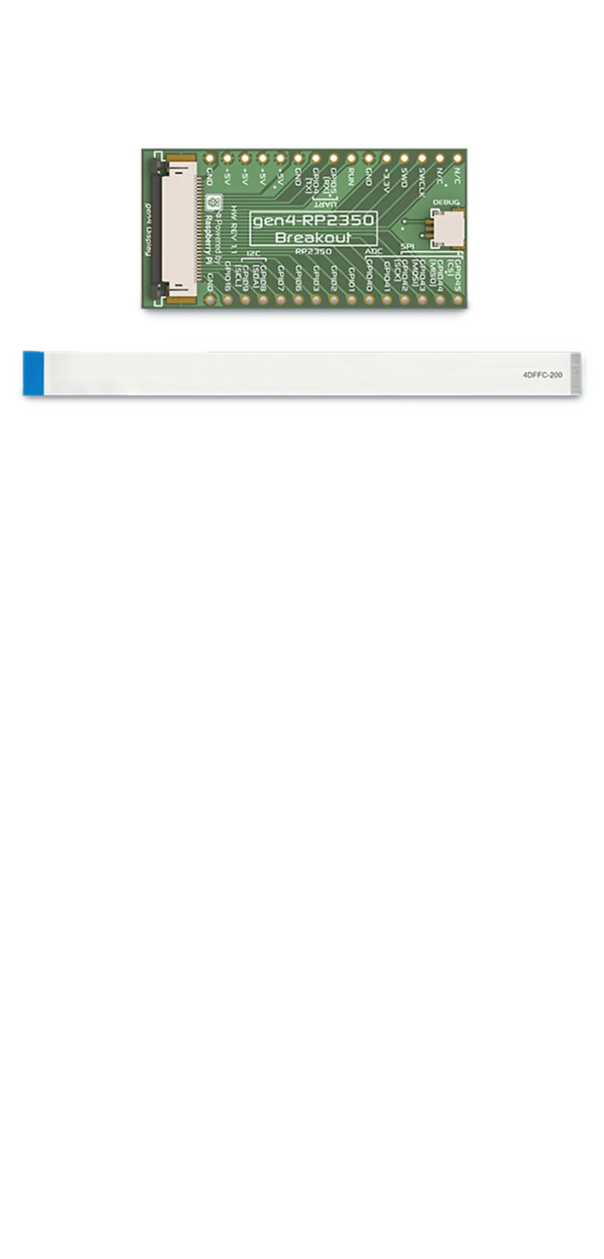 4D Systems gen4-RP2350 Connection Kit for intelligent display module integration